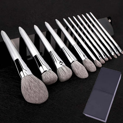 12PCS Makeup Brushes Kit Professional Natural Goat Hair Foundation Powder Contour Eyeshadow Lip Make Up Tools For Women