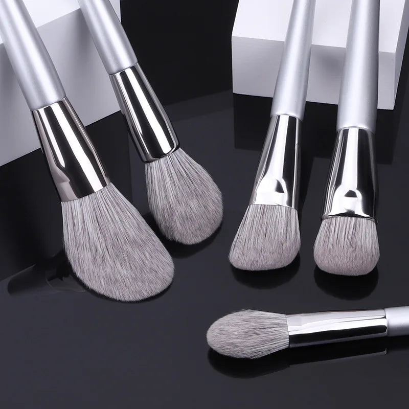 12PCS Makeup Brushes Kit Professional Natural Goat Hair Foundation Powder Contour Eyeshadow Lip Make Up Tools For Women