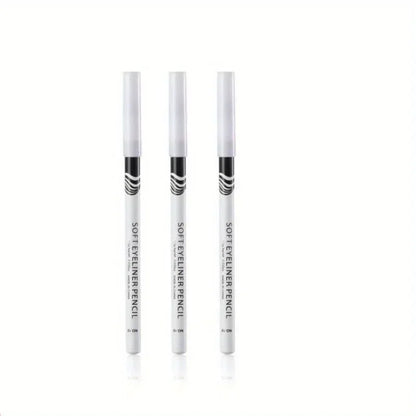 3pcs Fast Drying Matte White Eyeliner Pencil Smooth Waterproof Eyeliner Pen Long Lasting Eyelid Cosmetic Eyes Makeup Tools